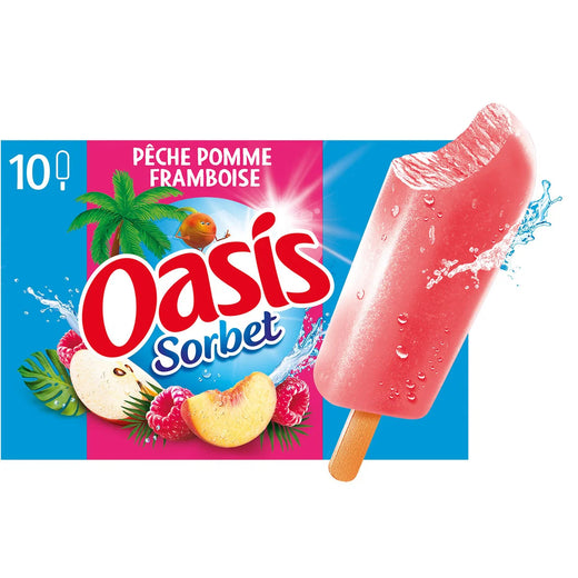 Oasis - Sorbets Pêche  Pomme Framboise 400g x10