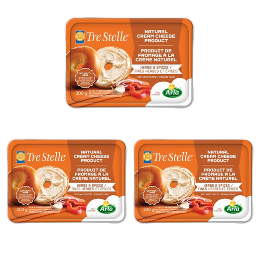 3 x Fromage à la crème fines herbes et épices