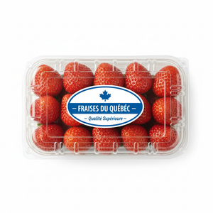 Fraises du Québec fraîches dans un paquet transparent